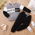 Baby Boy Long Sleeve Knitted Waffle Letter Top