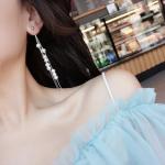Silver Needle Korean Fashion Tassel Earrings
