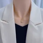Elegant Tulip Pink Crystal Pendant Necklace