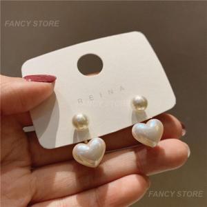 Heart-Shaped Pearl Earrings