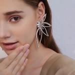 Exaggerated Zircon Butterfly Wings Earrings