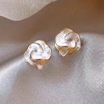 "France-Inspired Light Luxury Enamel Rhinestone Hoop Earrings