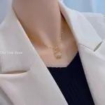 Elegant Tulip Pink Crystal Pendant Necklace