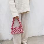 Fashion Women Cow Print Mini Shoulder Bag – Plush Winter Underarm Bag, Leopard Zebra Pattern