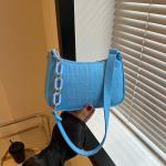 "Fashion Felt Shoulder Bag: Women's crescent saddle design, armpit handbag with advanced texture."