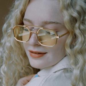 Metal Frame Polygonal Sunglasses