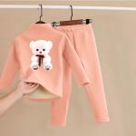 Children's Winter Fleece Cotton Pajama Set, Warm Casual Two-Piece for Kids.