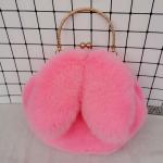 Cute Winter Faux Fur Crossbody Bag – Plush Rabbit Ear Shoulder Bag for Women