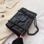 Yogodlns Vintage Rivet Chain Small Shoulder Bag, PU Leather Flap Crossbody, Fashion Square Designer Handbag.