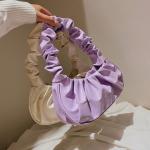 "Fashion Pleated Cloud Bag: PU leather, stylish armpit bag for shopping and casual use."