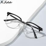 XJiea 2024 Photochromic Anti-Blue Light Glasses – Stylish Semi-Rimless Eyewear for Men and Women, Ideal for Office & Computer Use!