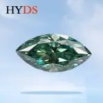 VVS1 Moissanite Beads: Natural blue-green marquise bead