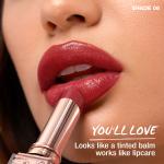 O.TWO.O Lipstick: Moisturizing, lightweight, non-sticky, and high-shine with a vibrant red tint.