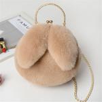 Cute Winter Faux Fur Crossbody Bag – Plush Rabbit Ear Shoulder Bag for Women