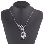 Boho-style Double Leaves Necklace