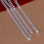925 Sterling Silver 4mm Chain Necklace (16-30 inches) – Luxury, stylish, and charming necklace for men and women.