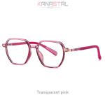 Kids Fashion Glasses, Blue Light Blocking, TR90 Metal Polygon Eyeglasses, Custom Myopia Frames.