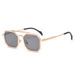 Metal Frame Polygonal Sunglasses – Fashionable Double Bridge Design for Men and Women, Luxury Outdoor Driving Eyewear!