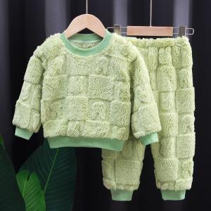 Children's Autumn/Winter Pajama Set – Korean Style, Boys & Girls, Plus Velvet, Warm Homewear.