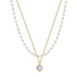 Fashion Cute Love Heart Shaped Pendant Necklace Pearl Chain Shiny Women 2023 Aesthetic Jewelry Choker Wedding Party Jewelry Gift