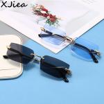 XJiea Rectangular Rimless Sunglasses – Stylish Outdoor Eyewear for Men and Women, Perfect for Summer, Shopping, and Driving!