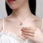 Luxury 925 Sterling Silver Cubic Zirconia Heart Necklace