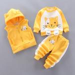 "Baby Boys & Girls 3PCS Fleece Hoodie Set – Warm Toddler Outerwear with Tops & Pants"
