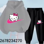2024 Hello Kitty Hoodie Set for Kids (4-14) – Sweatshirt & Trousers.