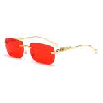 New Rimless Rectangle Leopard Head Sunglasses – Vintage Metal Frameless Tinted Shades for Men and Women.