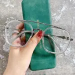 "1PC Blue Light Blocking Glasses – High-End Black Square Frame for Men, Anti-Radiation Eyewear"