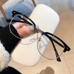 "Unisex Square Metal Frame Glasses – Stylish Black Anti-Blue Light Eyewear for Men & Women"