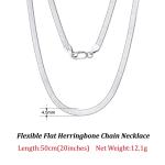 ORSA JEWELS 925 Sterling Silver 3mm Gold Herringbone Snake Chain Necklace for Women.