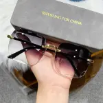 Stylish Square Rimless Sunglasses – Fashionable gradient mirror lenses for a chic, frameless look. Designer sunglasses for women.