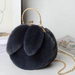 Cute Winter Faux Fur Crossbody Bag – Plush Rabbit Ear Shoulder Bag for Women