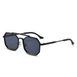 Metal Frame Polygonal Sunglasses – Fashionable Double Bridge Design for Men and Women, Luxury Outdoor Driving Eyewear!