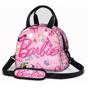 Anime Kawaii Barbie Printed Kids Shoulder Lunch Bag, Portable Cross-body Gift.