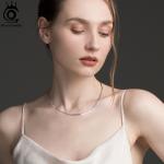 ORSA JEWELS 925 Sterling Silver 3mm Gold Herringbone Snake Chain Necklace for Women.