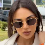 2024 Cat Eye Sunglasses – Small Frame, Metal Design with Chinese Knot Decoration, Trendy for Men and Women.