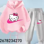 2024 Hello Kitty Hoodie Set for Kids (4-14) – Sweatshirt & Trousers.