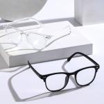 2PCS Unisex Square Anti-Blue Light Glasses – Trendy Plastic Frame, Clear Lenses for Back to School