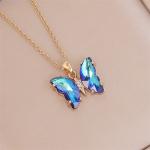 Crystal Butterfly Necklace: Luxury colorful butterfly charm