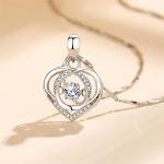 Luxury 925 Sterling Silver Cubic Zirconia Heart Necklace