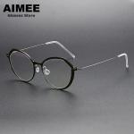 Denmark Titanium Eyeglasses – Ultralight Round Frame, Myopia & Prescription Glasses for Men & Women