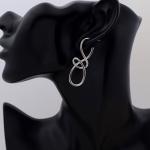 Vintage Metal Dangle Earrings, Irregular Geometric Punk Drop Jewelry.