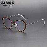 Denmark Titanium Eyeglasses – Ultralight Round Frame, Myopia & Prescription Glasses for Men & Women