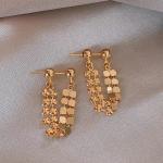 "2023 Fashion Shiny Gold Geometric Tassel Earrings for Women – Chic, Stylish, and Exquisite Jewelry"