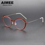 Denmark Titanium Eyeglasses – Ultralight Round Frame, Myopia & Prescription Glasses for Men & Women