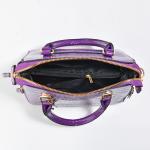 Luxurious Crocodile Embossed Tote Handbag – Spacious Crossbody Satchel, Solid Color Design