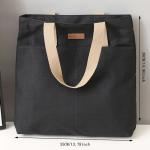Women’s Canvas Tote Bag – Large Capacity, Sewing Thread Design, Practical Commuter Handbag