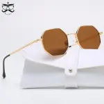 Fashion Retro Metal Octagon Sunglasses – Vintage Luxury Polygon Frames for Men and Women.